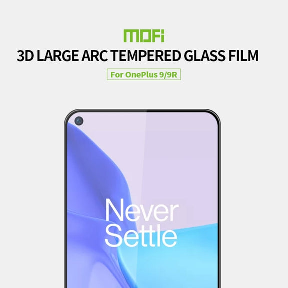 For OnePlus 9 / 9R MOFI 9H 3D Explosion-proof Curved Screen Tempered Glass Film(Black)
