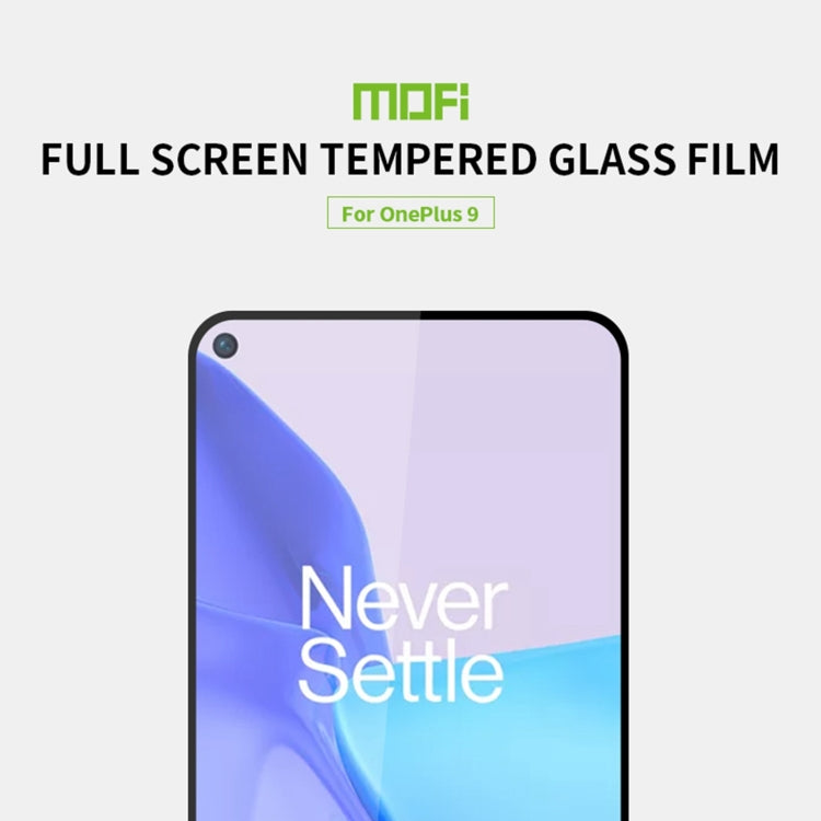 For OnePlus 9 / 9R MOFI 9H 2.5D Full Screen Tempered Glass Film(Black)