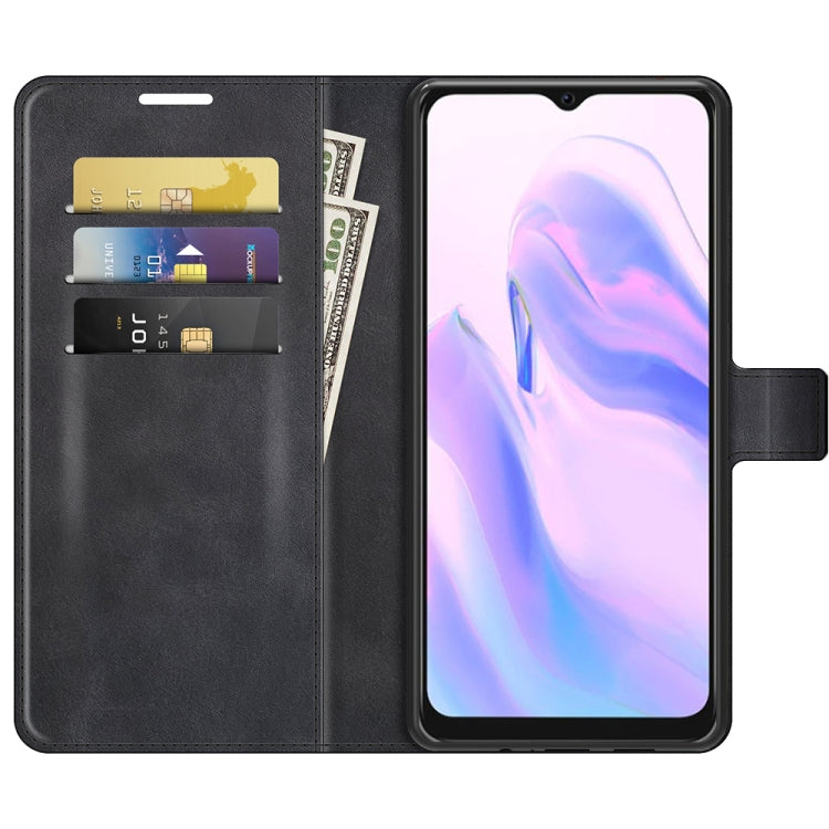For Blackview A70 Retro Calf Pattern Buckle Horizontal Flip Leather Case with Holder & Card Slots & Wallet(Black)