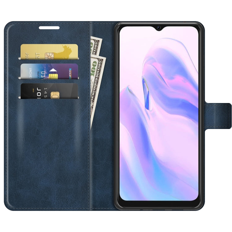 For Blackview A70 Retro Calf Pattern Buckle Horizontal Flip Leather Case with Holder & Card Slots & Wallet(Blue)