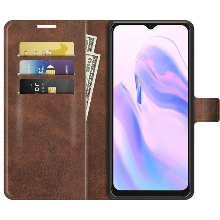 For Blackview A70 Retro Calf Pattern Buckle Horizontal Flip Leather Case with Holder & Card Slots & Wallet(Dark Brown)