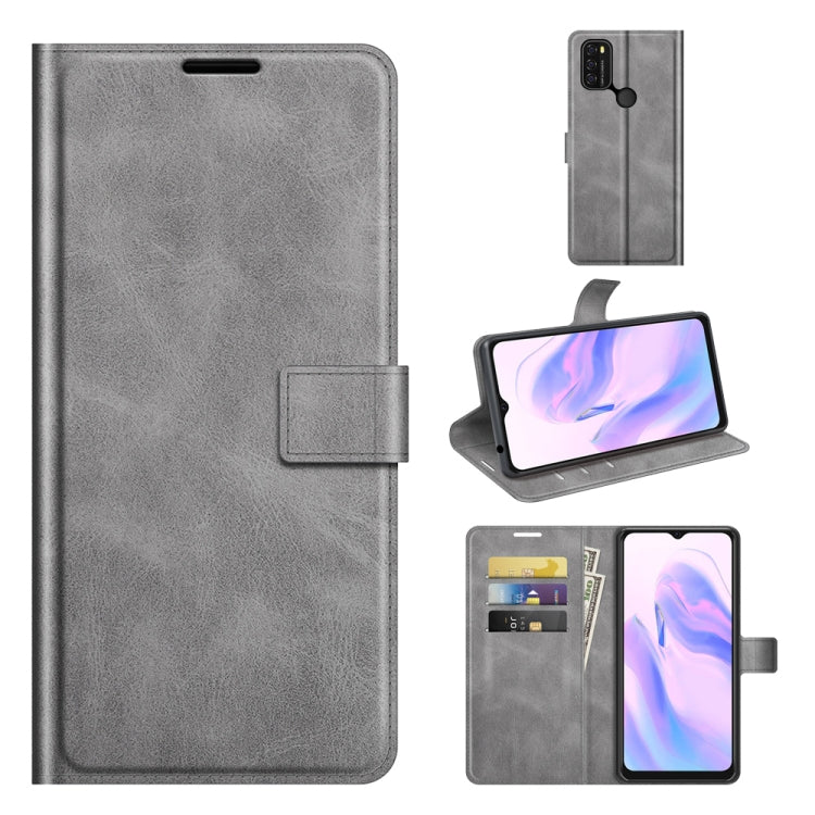 For Blackview A70 Retro Calf Pattern Buckle Horizontal Flip Leather Case with Holder & Card Slots & Wallet(Grey)