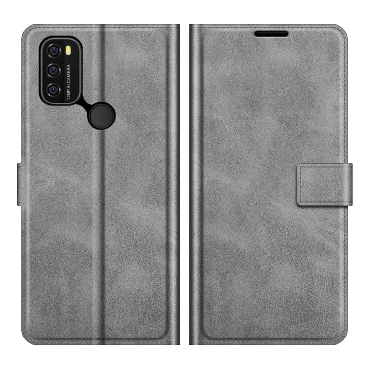 For Blackview A70 Retro Calf Pattern Buckle Horizontal Flip Leather Case with Holder & Card Slots & Wallet(Grey)