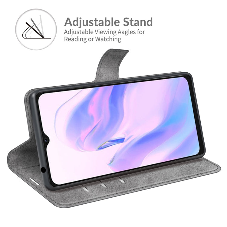 For Blackview A70 Retro Calf Pattern Buckle Horizontal Flip Leather Case with Holder & Card Slots & Wallet(Grey)