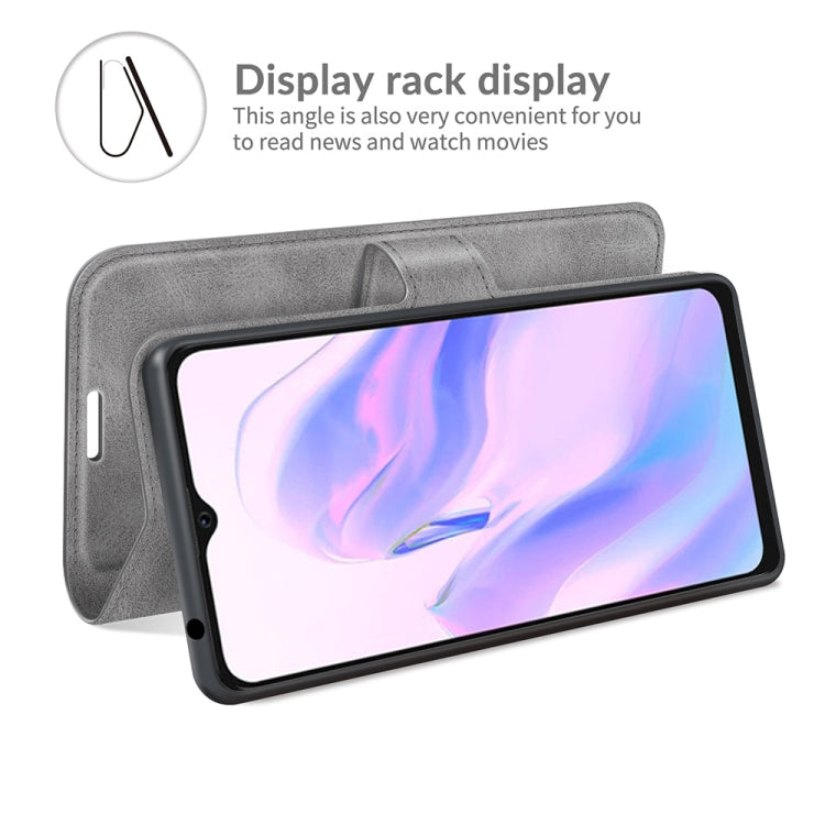 For Blackview A70 Retro Calf Pattern Buckle Horizontal Flip Leather Case with Holder & Card Slots & Wallet(Grey)