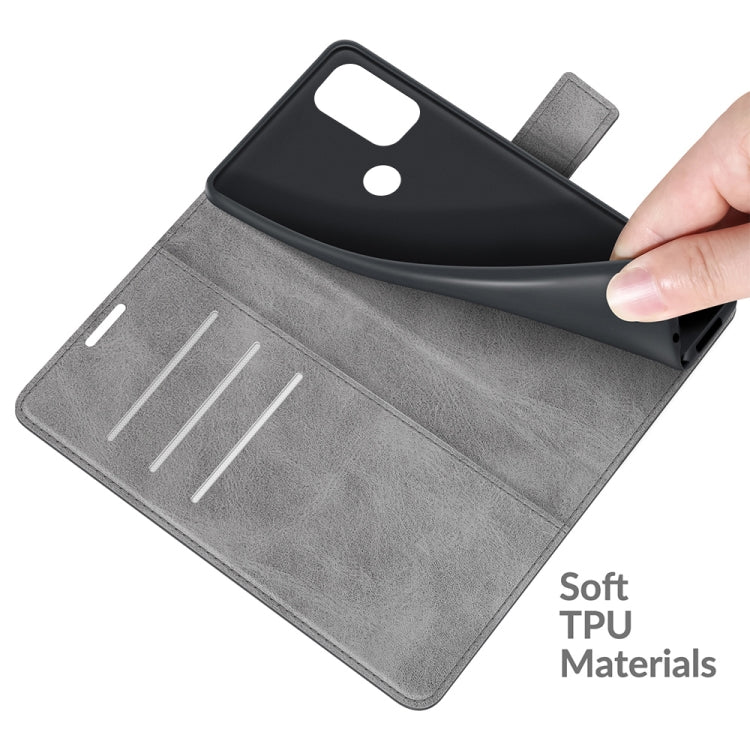 For Blackview A70 Retro Calf Pattern Buckle Horizontal Flip Leather Case with Holder & Card Slots & Wallet(Grey)