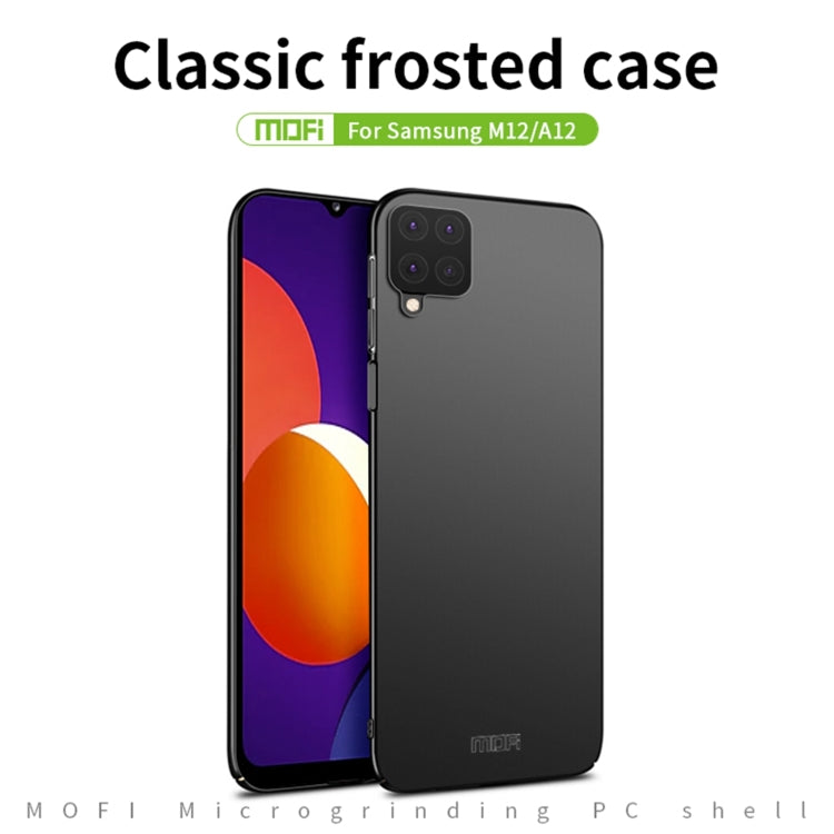 For Samsung Galaxy M12/A12 MOFI Frosted PC Ultra-thin Hard Case(Black)