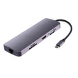 WS-11 8 in 1 Type-C to HDMI + VGA + SD + TF + RJ45 + PD + 2 x USB3.0 HUB Adapter Converter - USB HUB by PMC TechLife | Online Shopping South Africa | PMC TechLife | Buy Now Pay Later Mobicred