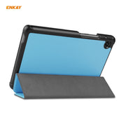 ENKAY PU Leather + Plastic Case with Three-folding Holder for Huawei MatePad T8 / Honor Tablet X7(Light Blue)