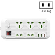 T17 3000W High-power 24-hour Smart Timing Socket QC3.0 USB Fast Charging Power Strip Socket , Cable Length: 2m, US Plug(White)