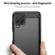 For Samsung Galaxy A22 4G MOFI Gentleness Series Brushed Texture Carbon Fiber Soft TPU Case(Blue)