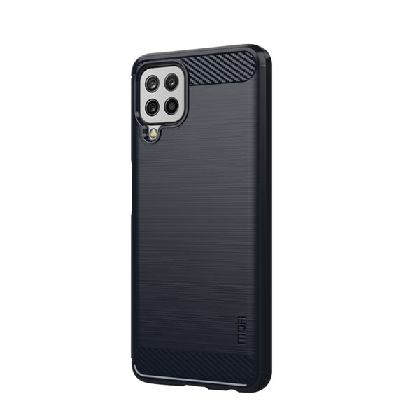For Samsung Galaxy A22 4G MOFI Gentleness Series Brushed Texture Carbon Fiber Soft TPU Case(Blue)