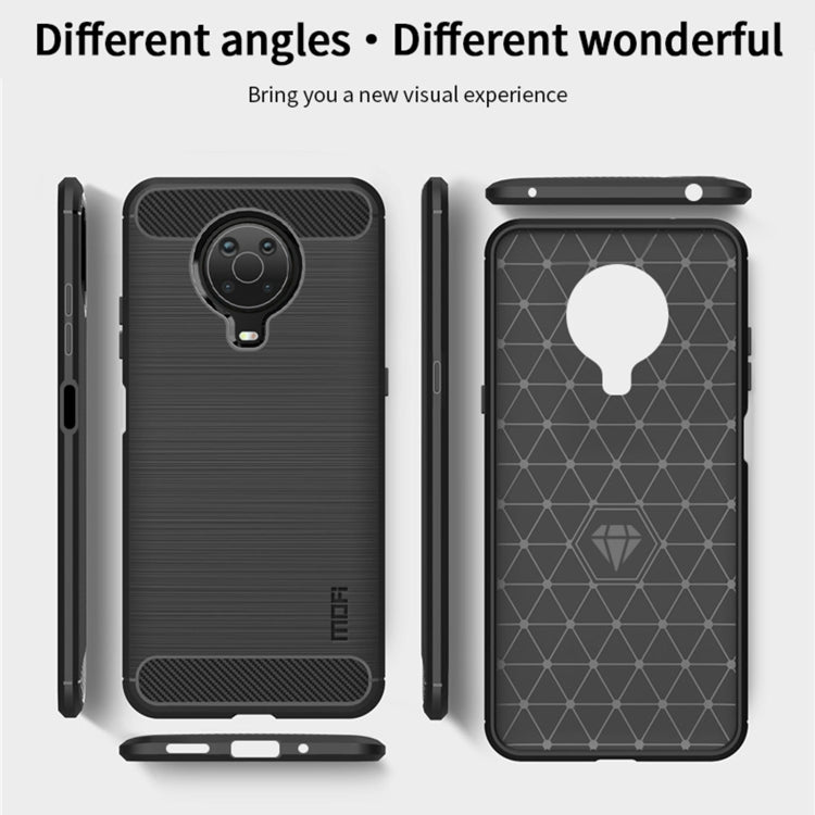 For Nokia G10 / G20 / 6.3 MOFI Gentleness Series Brushed Texture Carbon Fiber Soft TPU Case(Blue)