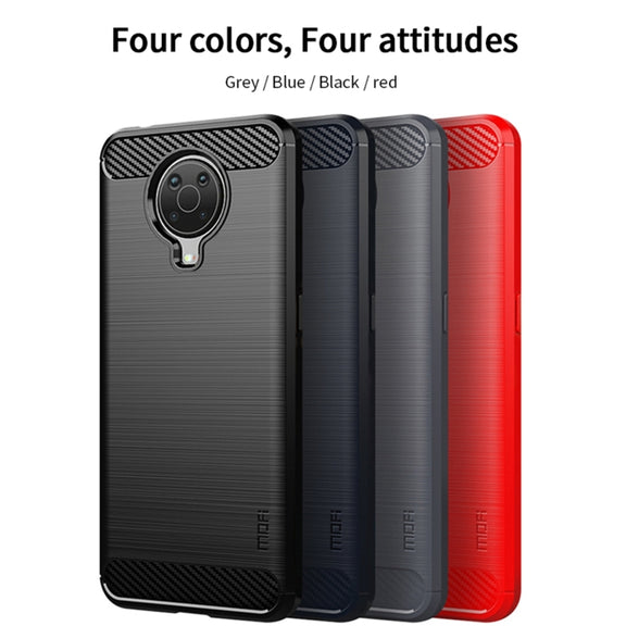 For Nokia G10 / G20 / 6.3 MOFI Gentleness Series Brushed Texture Carbon Fiber Soft TPU Case(Red)
