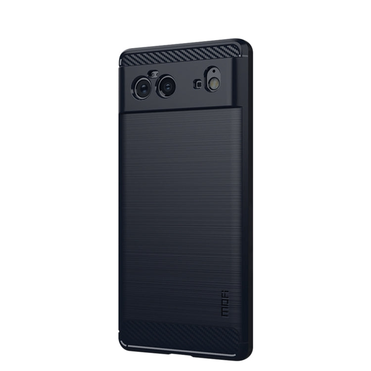 For Google Pixel 6 MOFI Gentleness Series Brushed Texture Carbon Fiber Soft TPU Case(Blue)