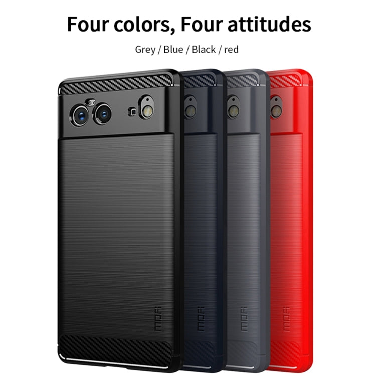 For Google Pixel 6 MOFI Gentleness Series Brushed Texture Carbon Fiber Soft TPU Case(Blue)
