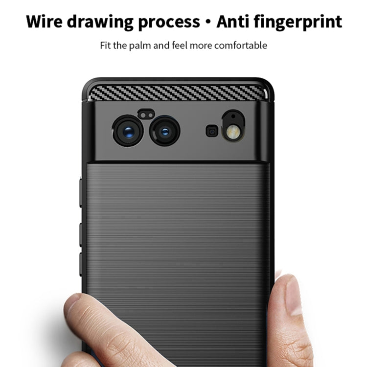 For Google Pixel 6 MOFI Gentleness Series Brushed Texture Carbon Fiber Soft TPU Case(Blue)