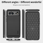 For Google Pixel 6 MOFI Gentleness Series Brushed Texture Carbon Fiber Soft TPU Case(Gray)