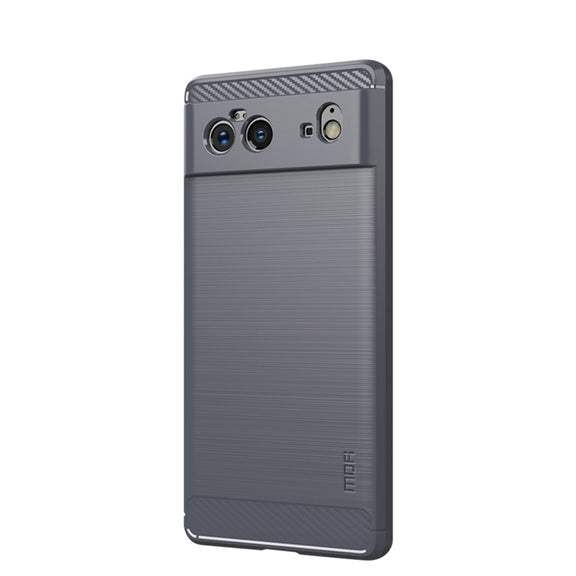For Google Pixel 6 MOFI Gentleness Series Brushed Texture Carbon Fiber Soft TPU Case(Gray)