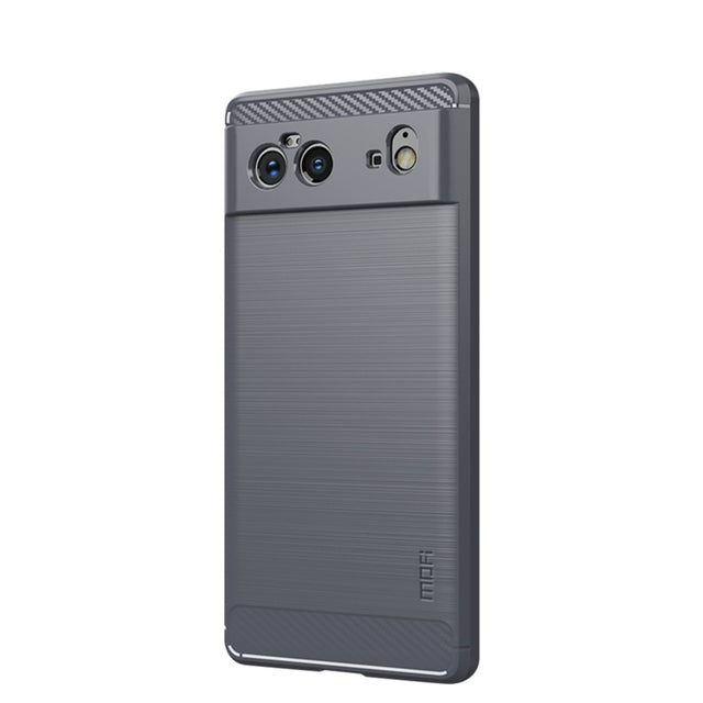 For Google Pixel 6 MOFI Gentleness Series Brushed Texture Carbon Fiber Soft TPU Case(Gray)