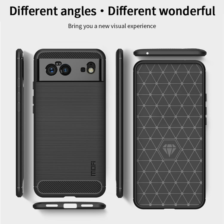 For Google Pixel 6 MOFI Gentleness Series Brushed Texture Carbon Fiber Soft TPU Case(Red)