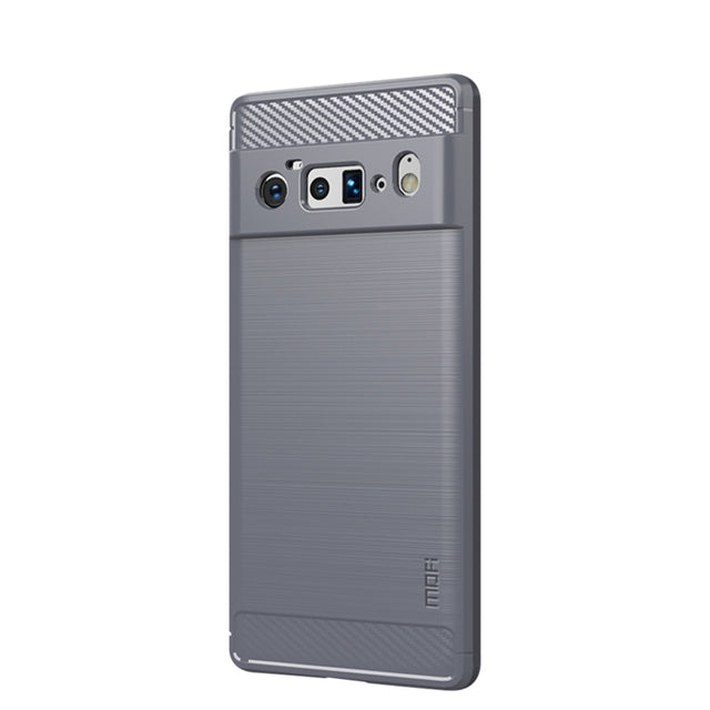 For Google Pixel 6 Pro MOFI Gentleness Series Brushed Texture Carbon Fiber Soft TPU Case(Gray)