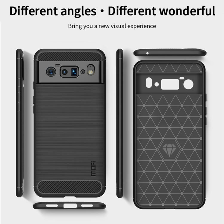 For Google Pixel 6 Pro MOFI Gentleness Series Brushed Texture Carbon Fiber Soft TPU Case(Red)