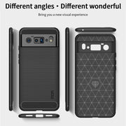 For Google Pixel 6 Pro MOFI Gentleness Series Brushed Texture Carbon Fiber Soft TPU Case(Red)
