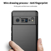 For Google Pixel 6 Pro MOFI Gentleness Series Brushed Texture Carbon Fiber Soft TPU Case(Red)