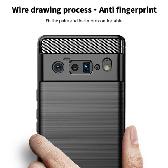 For Google Pixel 6 Pro MOFI Gentleness Series Brushed Texture Carbon Fiber Soft TPU Case(Red)
