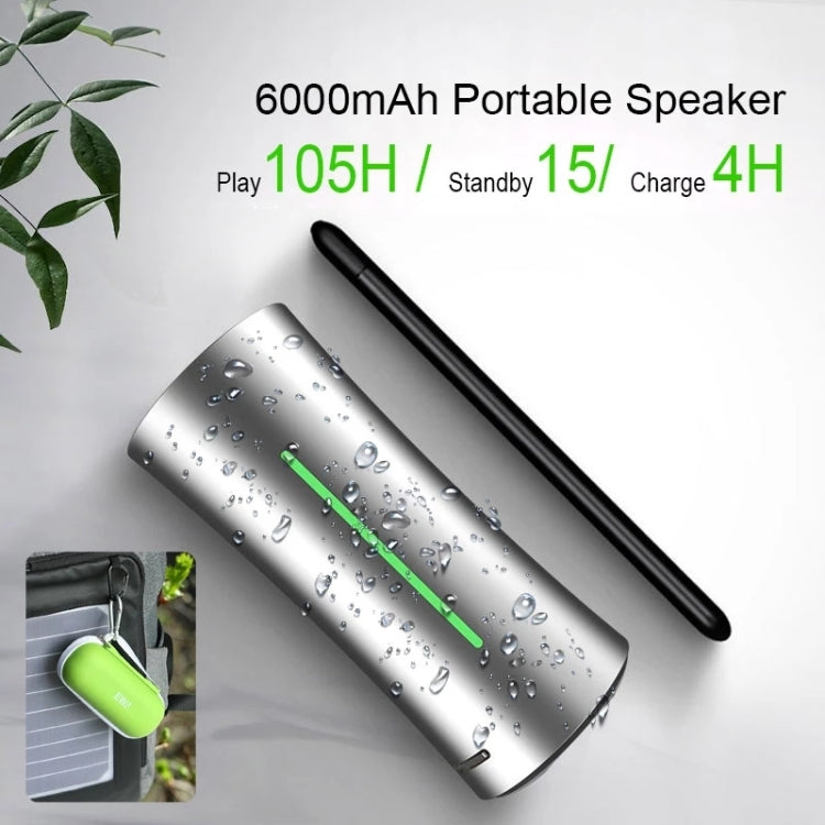 EWA A115 Portable Metal Bluetooth Speaker 105H Power Hifi Stereo Outdoor Subwoofer(Gray)