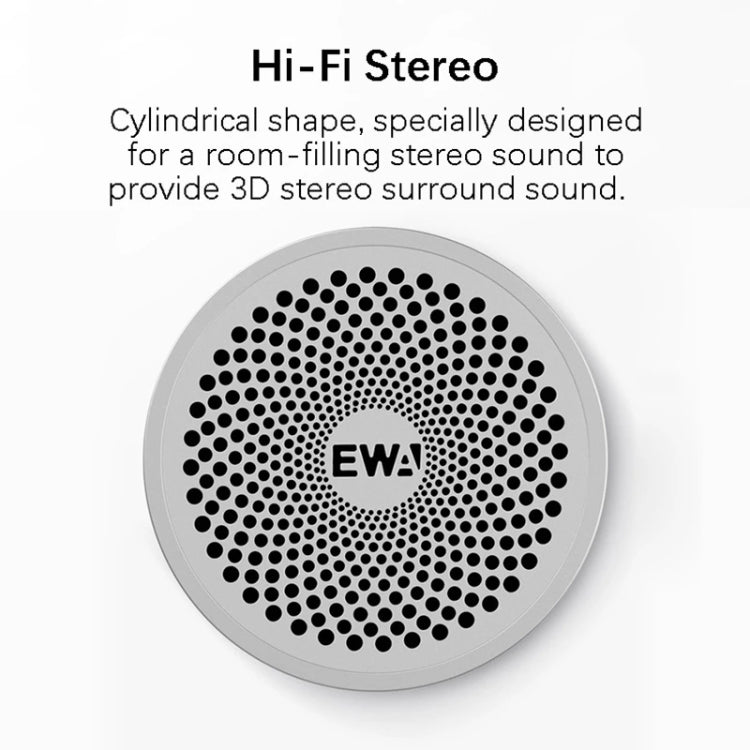 EWA A115 Portable Metal Bluetooth Speaker 105H Power Hifi Stereo Outdoor Subwoofer(Gray)