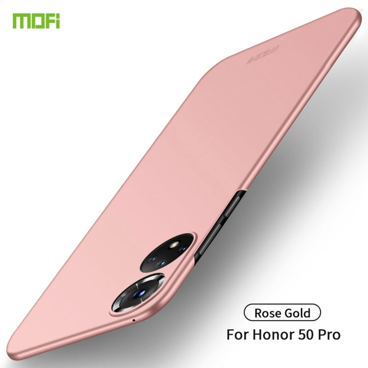 For Honor 50 Pro MOFI Frosted PC Ultra-thin Hard Case(Rose Gold)