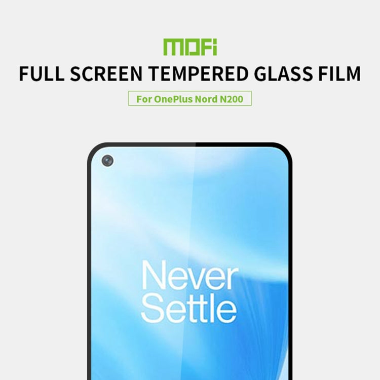 For OnePlus Nord N200 MOFI 9H 2.5D Full Screen Tempered Glass Film(Black)