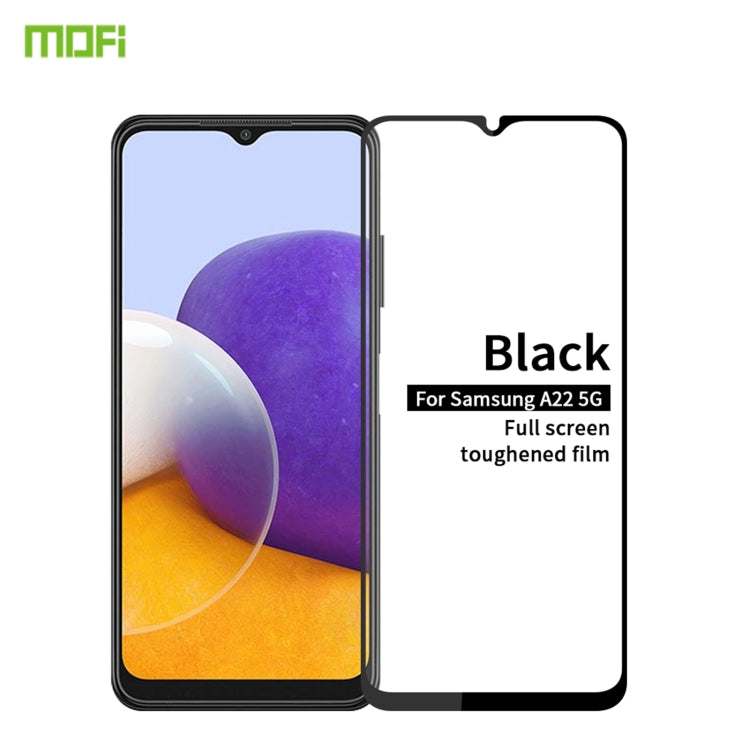 For Samsung Galaxy A22 5G MOFI 9H 2.5D Full Screen Tempered Glass Film(Black)