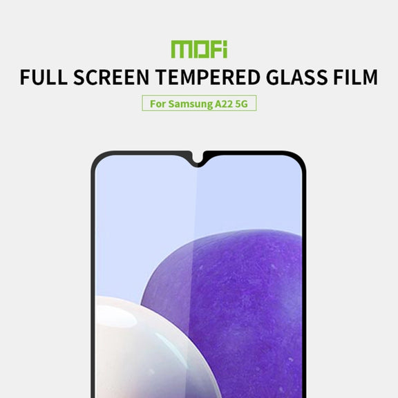 For Samsung Galaxy A22 5G MOFI 9H 2.5D Full Screen Tempered Glass Film(Black)