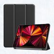 For iPad Pro 11 2022 / 2021 / 2020 ENKAY 3-Folding Shockproof PC Cover Custer Texture PU Leather Tablet Case with Holder & Sleep / Wake-up Function(Black) - free shipping - PMc TechLife - Order now!