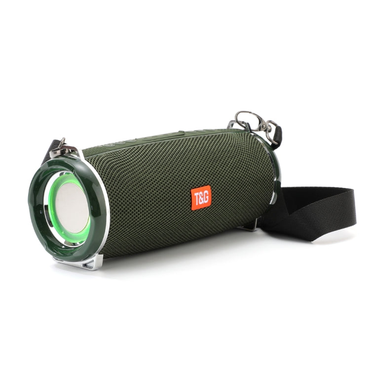 T&G TG192 LED Flashing Light Portable Wireless Bass 3D Stereo Bluetooth Speaker, Support FM / TF Card / USB(Green)