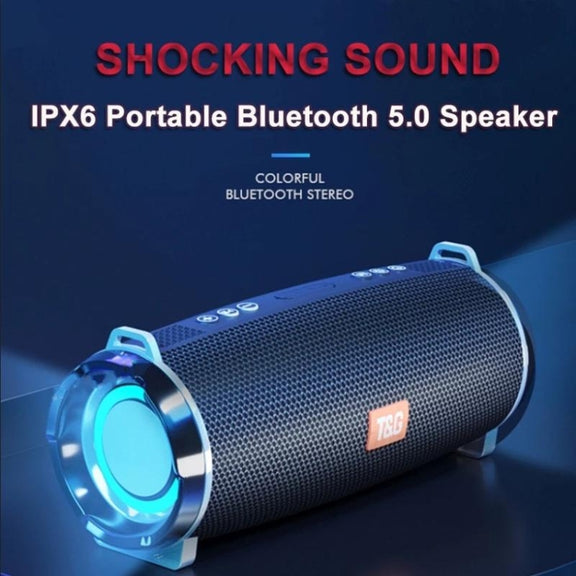 T&G TG192 LED Flashing Light Portable Wireless Bass 3D Stereo Bluetooth Speaker, Support FM / TF Card / USB(Red)
