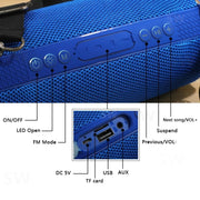 T&G TG192 LED Flashing Light Portable Wireless Bass 3D Stereo Bluetooth Speaker, Support FM / TF Card / USB(Red)