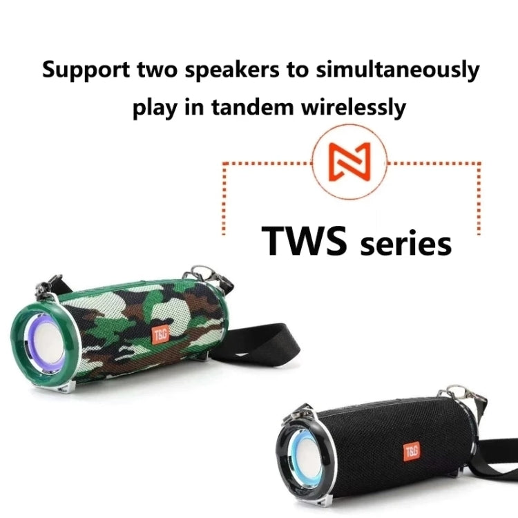 T&G TG192 LED Flashing Light Portable Wireless Bass 3D Stereo Bluetooth Speaker, Support FM / TF Card / USB(Red)