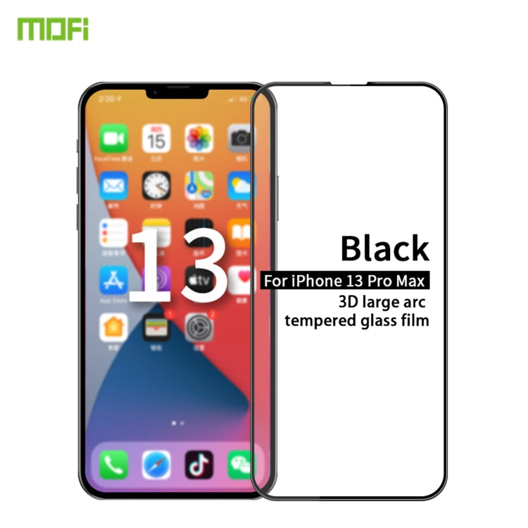 For iPhone 13 Pro Max MOFI 9H 3D Explosion-proof Curved Screen Tempered Glass Film (Black)
