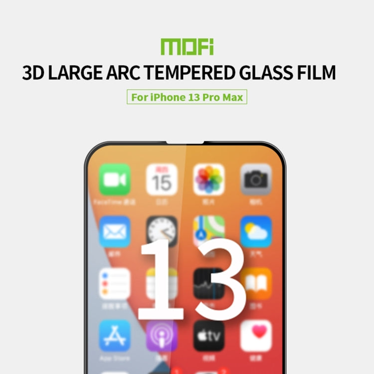 For iPhone 13 Pro Max MOFI 9H 3D Explosion-proof Curved Screen Tempered Glass Film (Black)