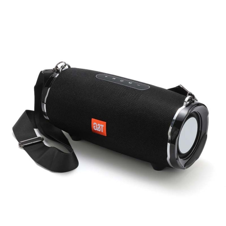 T&G TG187 Portable Water-resistant Wireless Bass Surround Bluetooth Speaker with Shoulder Strap, Support FM / TF  Card(Black)