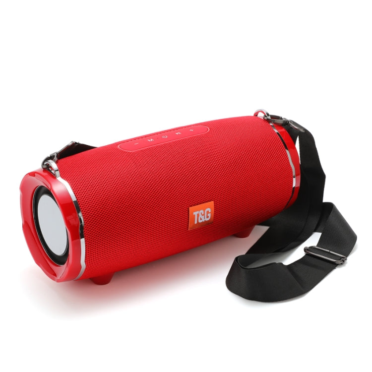 T&G TG187 Portable Water-resistant Wireless Bass Surround Bluetooth Speaker with Shoulder Strap, Support FM / TF  Card(Red)