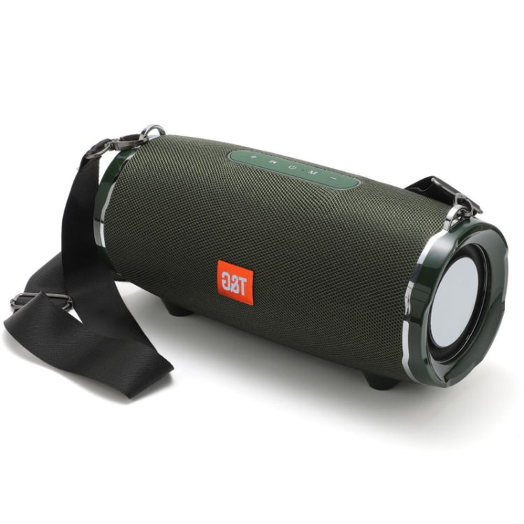 T&G TG187 Portable Water-resistant Wireless Bass Surround Bluetooth Speaker with Shoulder Strap, Support FM / TF  Card(Green)