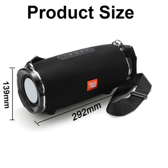 T&G TG187 Portable Water-resistant Wireless Bass Surround Bluetooth Speaker with Shoulder Strap, Support FM / TF  Card(Red)