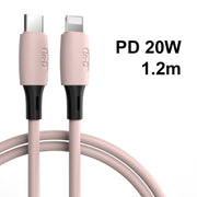 ENKAY Hat-Prince ENK-CB209 PD 20W 3A Type-C to 8 Pin Silicone Data Sync Fast Charging Cable, Cable Length: 1.2m(Pink)