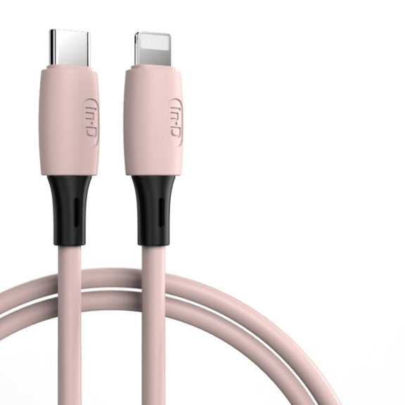ENKAY Hat-Prince ENK-CB209 PD 20W 3A Type-C to 8 Pin Silicone Data Sync Fast Charging Cable, Cable Length: 1.2m(Pink)