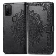 For Ulefone Note 11 Plus Mandala Flower Embossed Horizontal Flip Leather Case with Bracket / Card Slot / Wallet / Lanyard(Black)